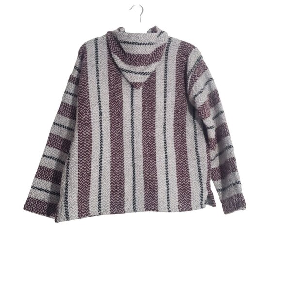 Baja Joe Unisex Striped Hoodie Pullover Size M Y2K Hippie Surfer Beach Rasta - Picture 2 of 11